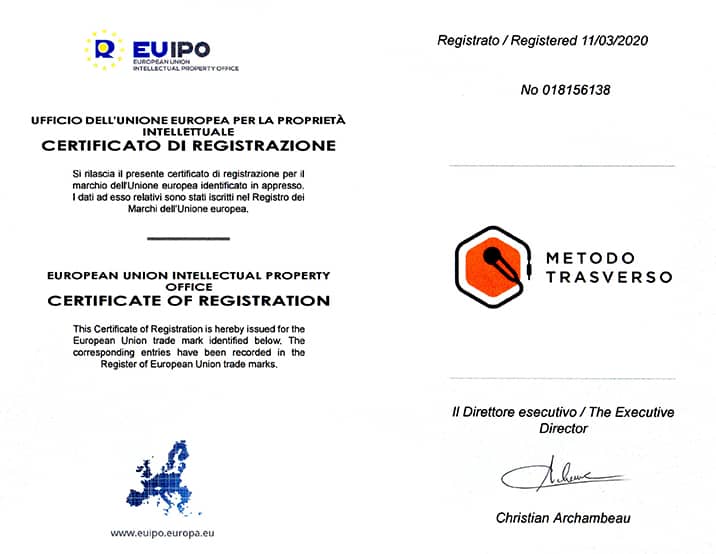 Certifiicato europeo Metodo Trasverso